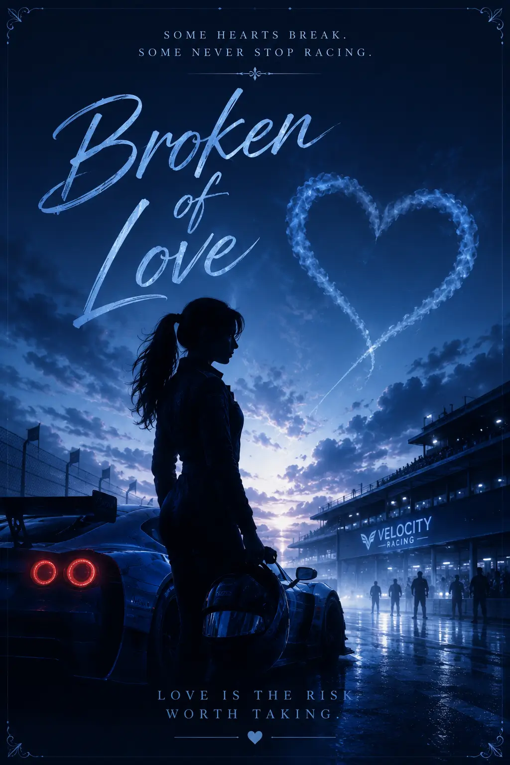 Broken of Love – AsianGL original title artwork with a shattered heart and dark red roses